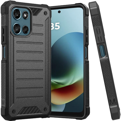 For Motorola Moto G Play 5G 2026 Tough Lined Design Hybrid Shockproof Protective Rugged TPU Hard PC with Durable Grip Case Cover