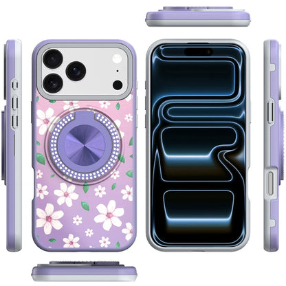 For Apple iPhone 17 AIR Pattern Design Hybrid with Invisible Ring Stand & Magnetic Back, Shockproof Protective Grip Case Cover