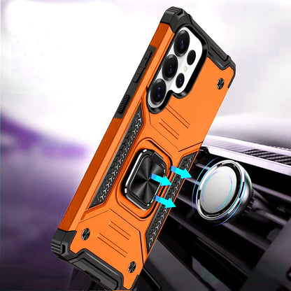 For Samsung Galaxy S26 Ultra Armor Hybrid Magnetic Stand with Ring Holder Kickstand Shockproof Heavy-Duty Durable Rugged TPU Dual Layer Case Cover