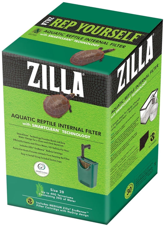 Zilla Aquatic Reptile Internal Filter with SmartClean Technology [Reptile Supplies for Reptile] 1 count