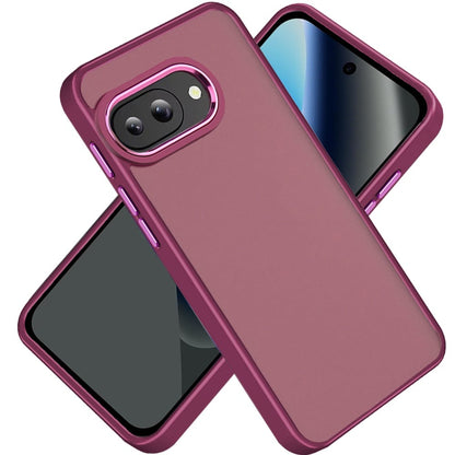 Phone Case for Google Pixel 10A Polished Acrylic Hybrid TPU Slim Shockproof Metal Button Thick Durable Grip Camera Protection Anti-Scratch Cover