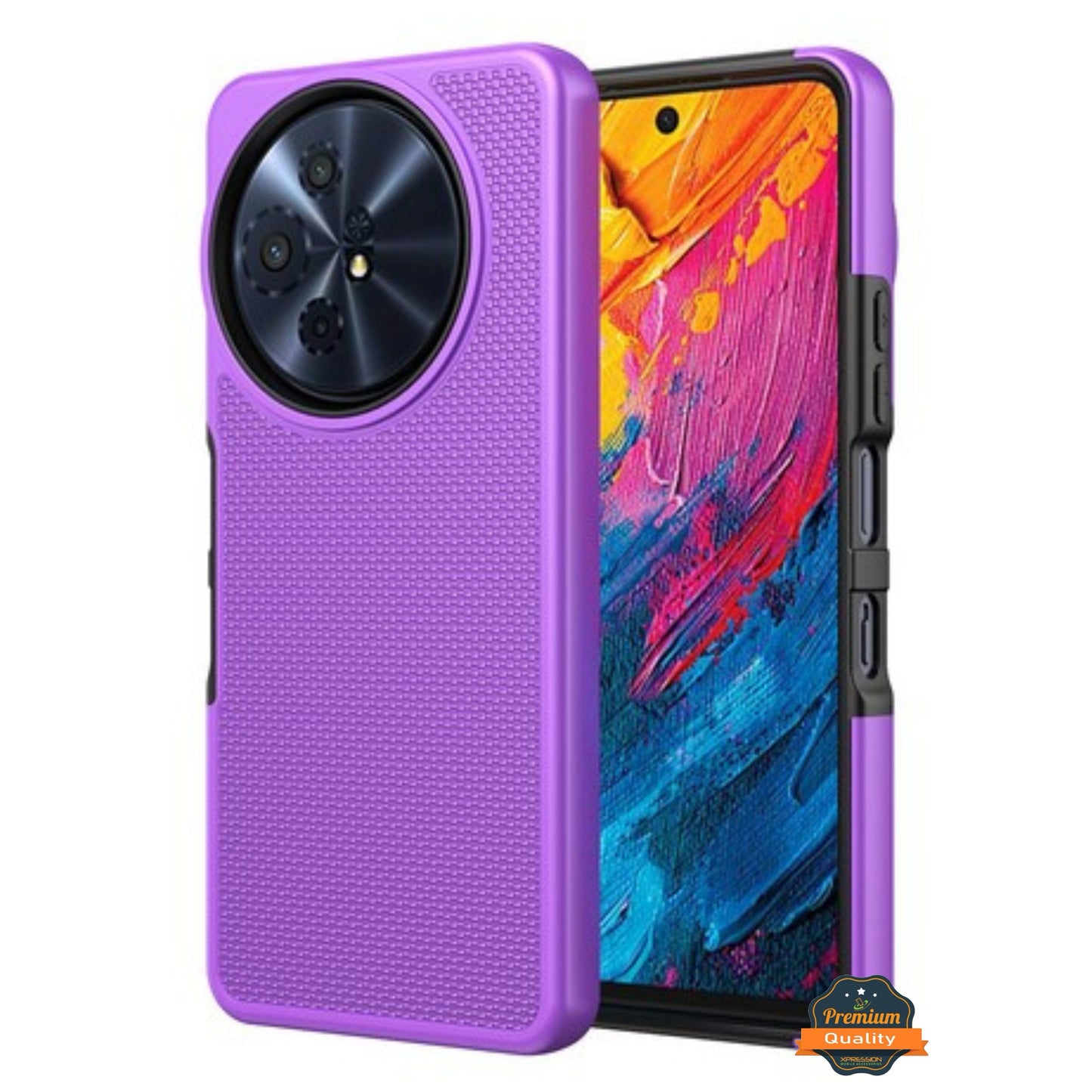 For TCL 60 XE NXTPAPER Dual Layer Slim & Tough Hybrid Shockproof Heavy Duty Rubber TPU Matte with Textured Rugged Shell Protection Case Cover