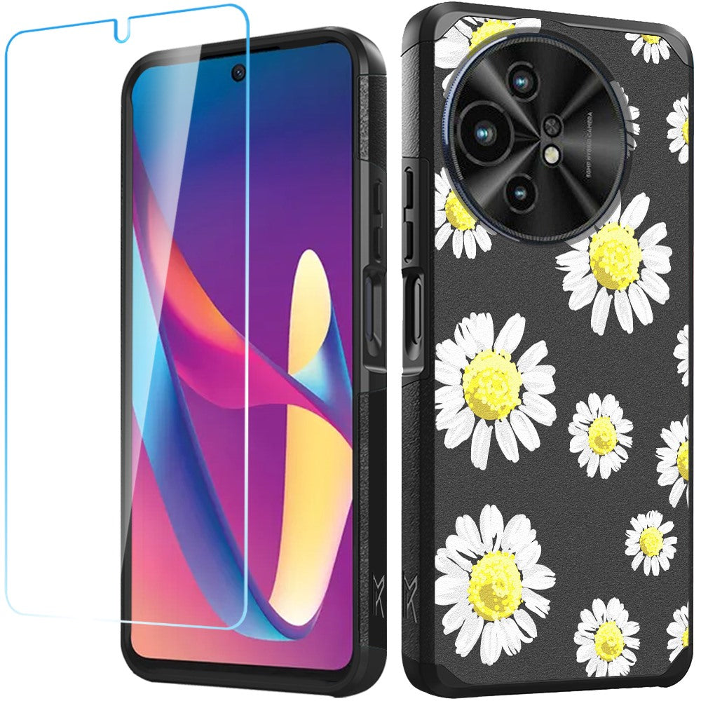 For TCL 50 XL 5G Fashion Graphic Design Pattern Hard PC TPU 2in1 Tough Strong Hybrid Shockproof Frame + Screen Protectror Case Cover -