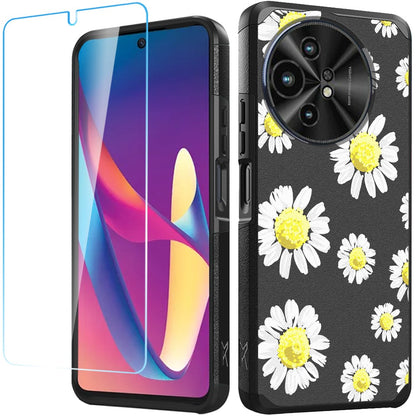 For TCL 50 XL 5G Fashion Graphic Design Pattern Hard PC TPU 2in1 Tough Strong Hybrid Shockproof Frame + Screen Protectror Case Cover -