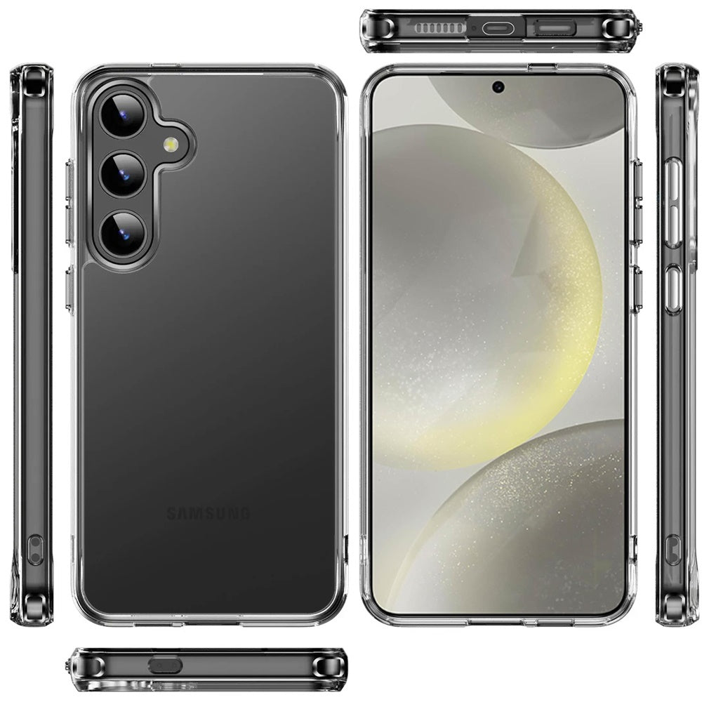 For Samsung Galaxy S25 Plus /S25+ /S24/Plus Shockproof Slim Crystal Clear Transparent Hybrid Cover with Enhanced Drop Protection Case Cover Transparent