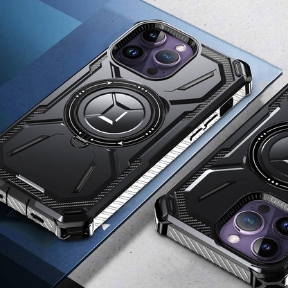 For Apple iPhone 16 Pro Max (6.9") Shockproof Magnetic Ring Case - 360° Rotatable Stand with MagSafe Compatibility Case Cover