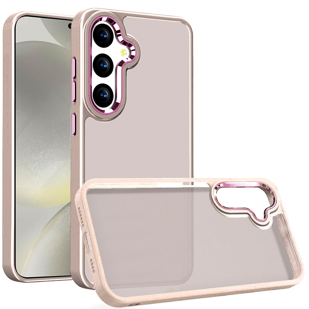 For Samsung Galaxy S25 /S24 Slim Fit Thin Hybrid,Frosted Matte Polished Acrylic Hard PC with TPU Rubber Frame Case Cover