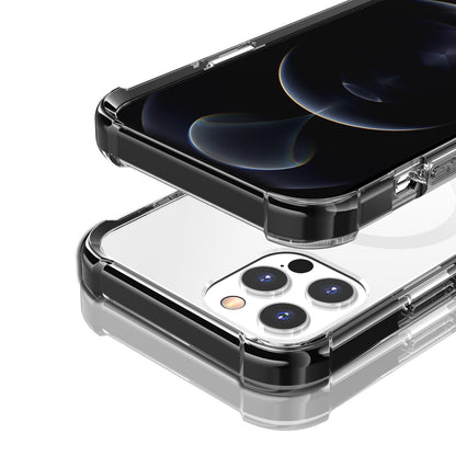 For Apple iPhone 11 Pro Max Magnetic Acrylic Case Transparent Back, Rugged Colorful Frame, Shockproof Hybrid, MagSafe Compatible Case Cover