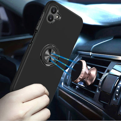 For Samsung Galaxy A07 Hybrid 360 Degree Rotatable Metal Invisible Ring Stand Holder Slim Fit Magnetic Car Mount Shockproof Case Cover