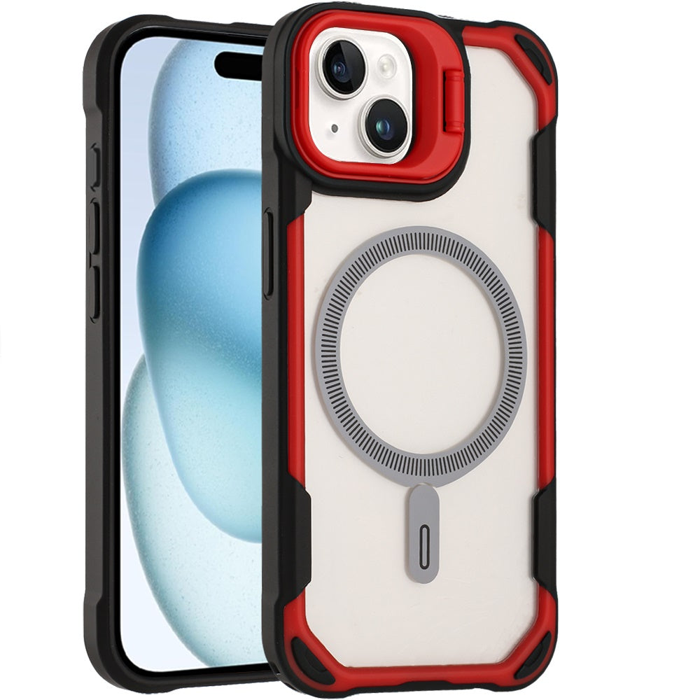 For Apple iPhone 14 /13 Magnetic Circle Hybrid with Camera Stand, Compatible with MagSafe, Shockproof Protective Case Cover
