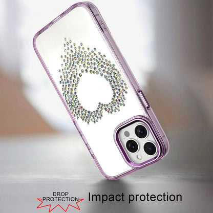 For Samsung Galaxy S25 Fan Edition /Galaxy S25 FE Angel Hearts Bling Glitter Diamond Hybrid TPU Cover, Colorful Frame Shockproof Protective Back Case Cover Purple