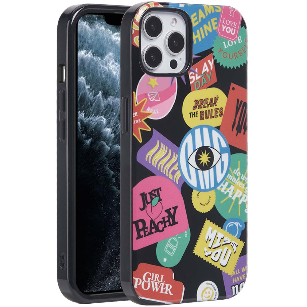 For Apple iPhone 11 Pro Max Fashion Layer Design Slim IMD TPU Protective, Shockproof Hybrid Stylish Durable Hard PC Case Cover