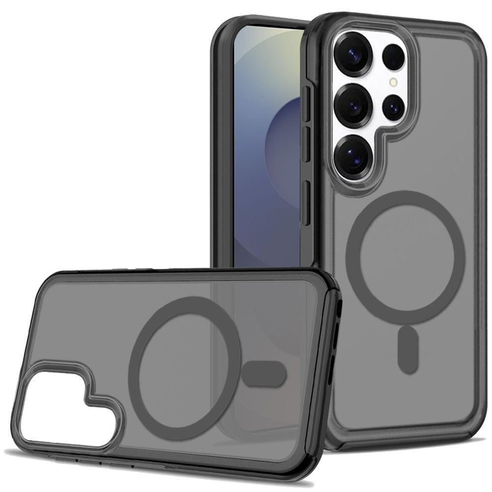 For Samsung Galaxy S25 /S24 Slim & Durable Compatible with MagSafe Hybrid Shockproof Glossy Oil Protective Dual Layer TPU + PC Case Cover