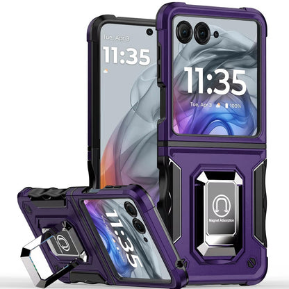 For Samsung Galaxy Z Fold 7 Hybrid Stand Magnetic Ring Holder Kickstand Heavy Duty Rugged Drop Silicone & Hard PC Shockproof Case Cover Purple