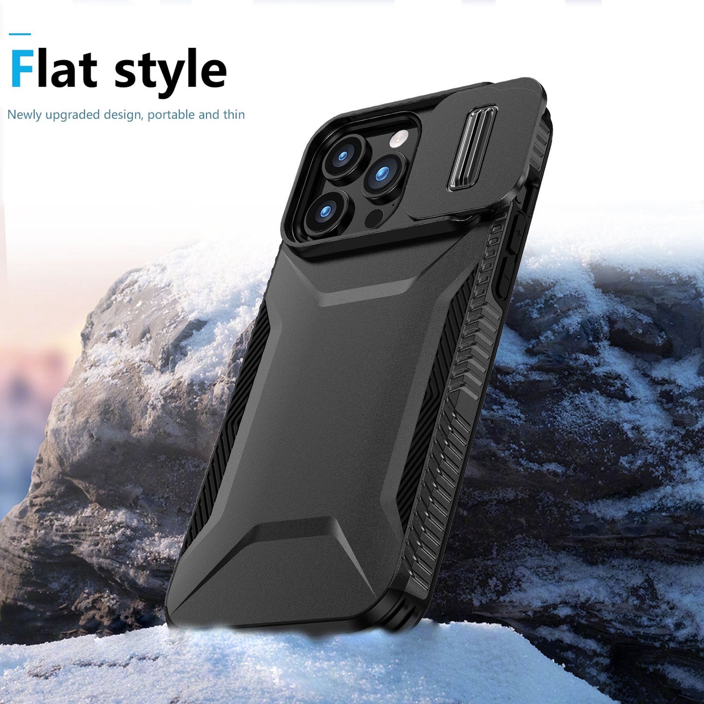 For Samsung Galaxy S26+ / S26 Plus Slim Fit Shockproof Hybrid with Slide Camera Window Covering, Rugged Tpu Silicone Hard PC Bumper Case Cover