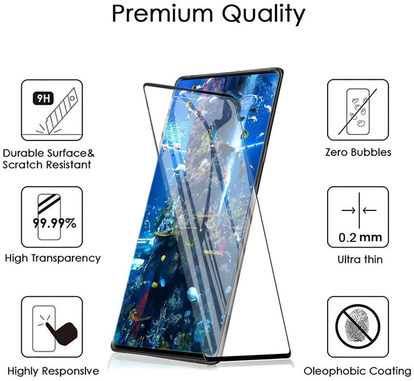 For Motorola Edge 2024 Front Tempered Glass Screen Protector Designed to allow Full functionality Black Edged 9H Glass Full Coverage Protector Black