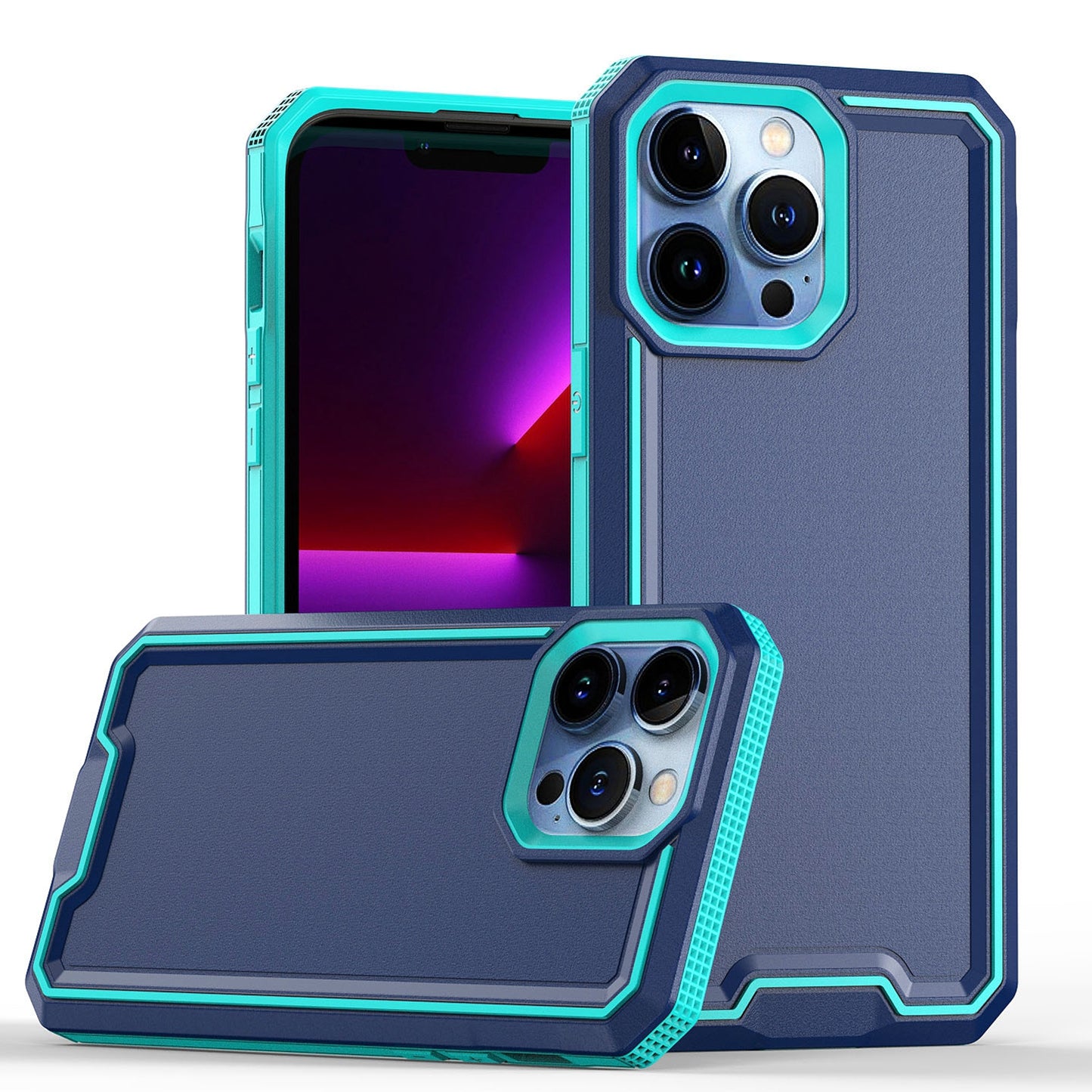 For Samsung Galaxy A16 5G Tough Modern Fused Hybrid Armor Hard PC + TPU Rubber Shockproof Drop Impact Protection Case Cover Blue