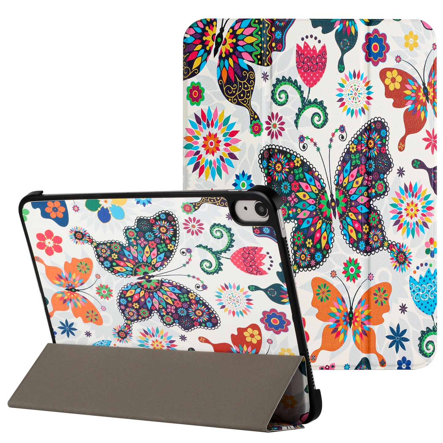 For Trifold Case with Magnetic Closure, Design Image PU Leather Folding Stand, TPU Folio Protective Shell Butterfly Tablet Case Cover