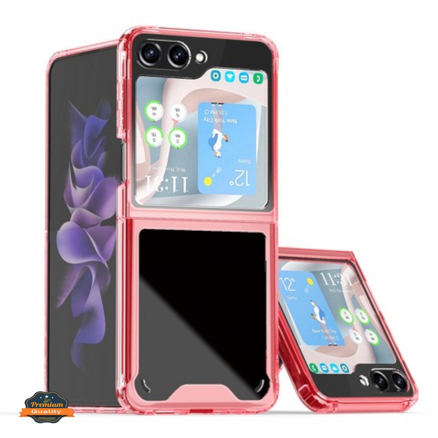 For Samsung Galaxy Z Flip 7 Slim Hybrid Clear Hard PC + Rubber TPU Acrylic Back Bumper Shockproof Thin Protective Case Cover