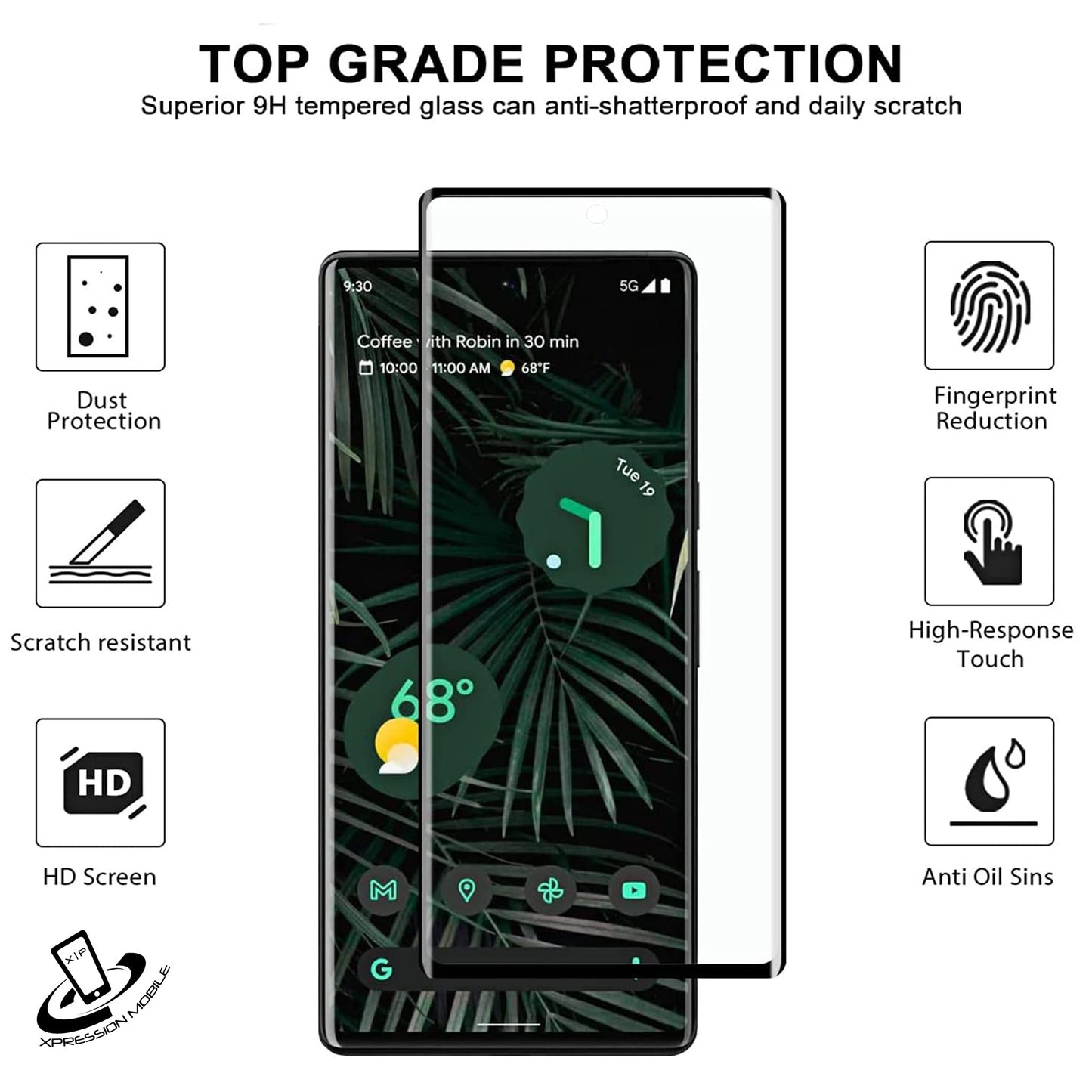 For Samsung Galaxy S10+ Plus Premium Tempered Glass Screen Protector Designed to allow full functionality Fingerprint Unlock 3D Curved Edge Glass Full coverage Protector Clear Black