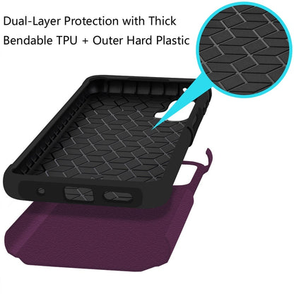 For Motorola Moto G 5G 2024 Premium Slim Tough 2in1 Hybrid Case Dual-Layer PC TPU Rubber Armor with Shockproof Protection Case Cover Dark Purple