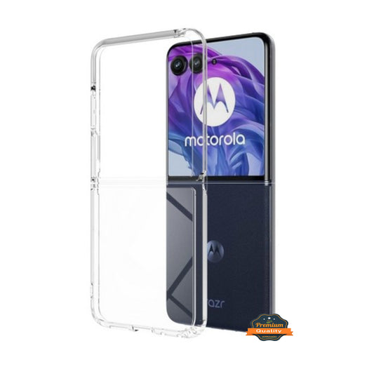 For Motorola Razr 2025 Acrylic Hybrid Clear Hard Back Cover Slim Thin Fit TPU Hard PC with Frame Bumper Protection Case Cover Transparent
