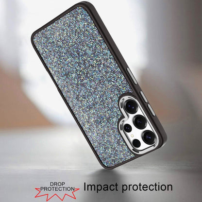 For Samsung Galaxy S26 Ultra Crystal Sparkle Diamond Glass Full Mini Glitter Bling Frame TPU Hybrid Protective Case Cover