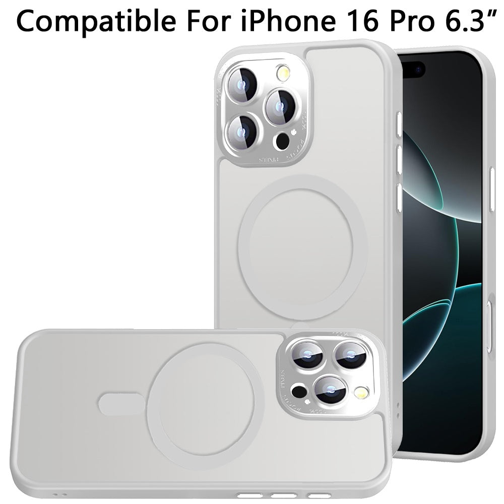 For Apple iPhone 16 Pro (6.3") Complete Protection HQ Hybrid with Metal Tempered Camera Glass, MagSafe Compatible Case Cover
