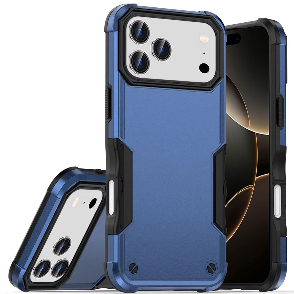 For Apple iPhone 17 Pro Max (6.9") Slim Tough Shockproof Hybrid Heavy Duty 2in1 Dual Layer TPU Bumper Rugged Rubber Defend Armor Case Cover Blue