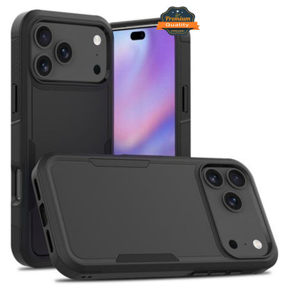 For Apple iPhone 17 Pro Max Rugged Heavy-Duty Dual Layer Military-Grade, Rubber TPU Defender, Hybrid Shockproof Case Cover