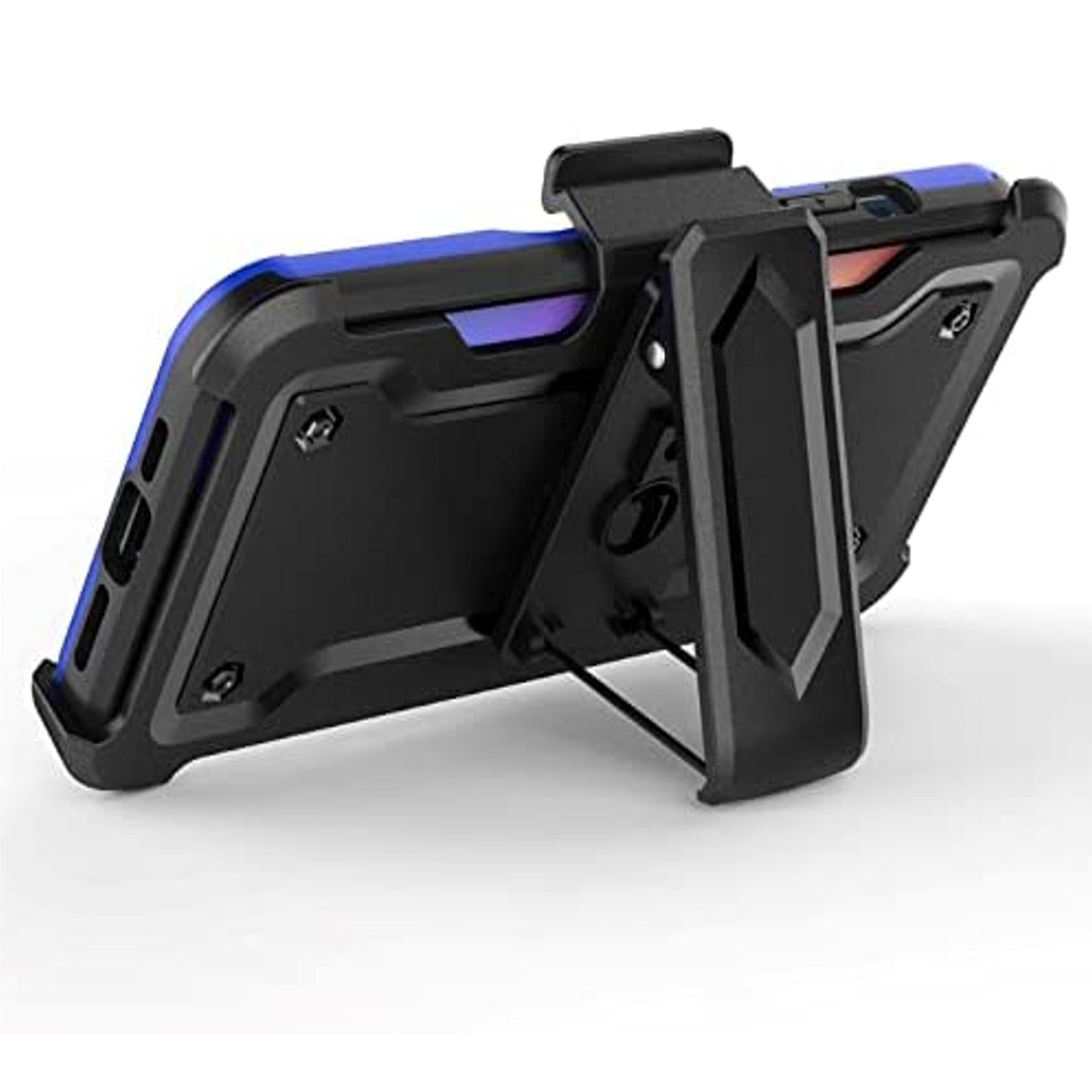 For Motorola Moto G Stylus 5G 2025 Hybrid Wallet Case with Invisible ID Card Slot, Kickstand, Holster Belt Clip, Heavy-Duty Protection Case Cover Blue