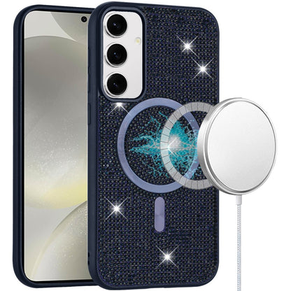 For Samsung Galaxy S25+ /S25 Plus /S24+ Plus Sparkly Diamond Bling Case Rhinestone Skin Hybrid with Magnetic Circle, MagSafe Compatible Case Cover