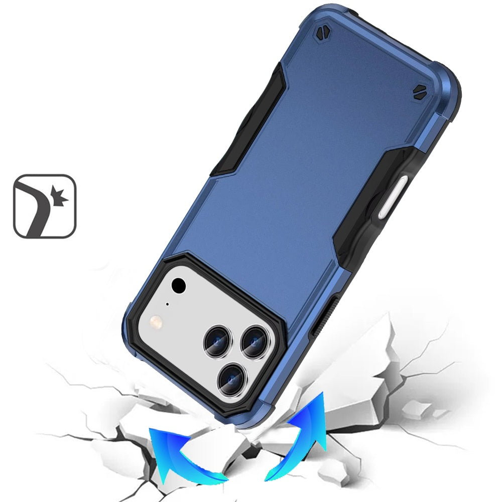 For Apple iPhone 17 Pro Max (6.9") Slim Tough Shockproof Hybrid Heavy Duty 2in1 Dual Layer TPU Bumper Rugged Rubber Defend Armor Case Cover Blue