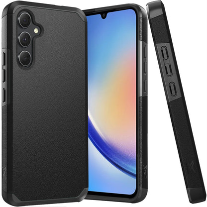 Phone Case for Samsung Galaxy A15 5G Rugged Shockproof Heavy Duty Hybrid Armor Anti Slip Durable Grip Dual Layer Protective Hard Shell Cover Black