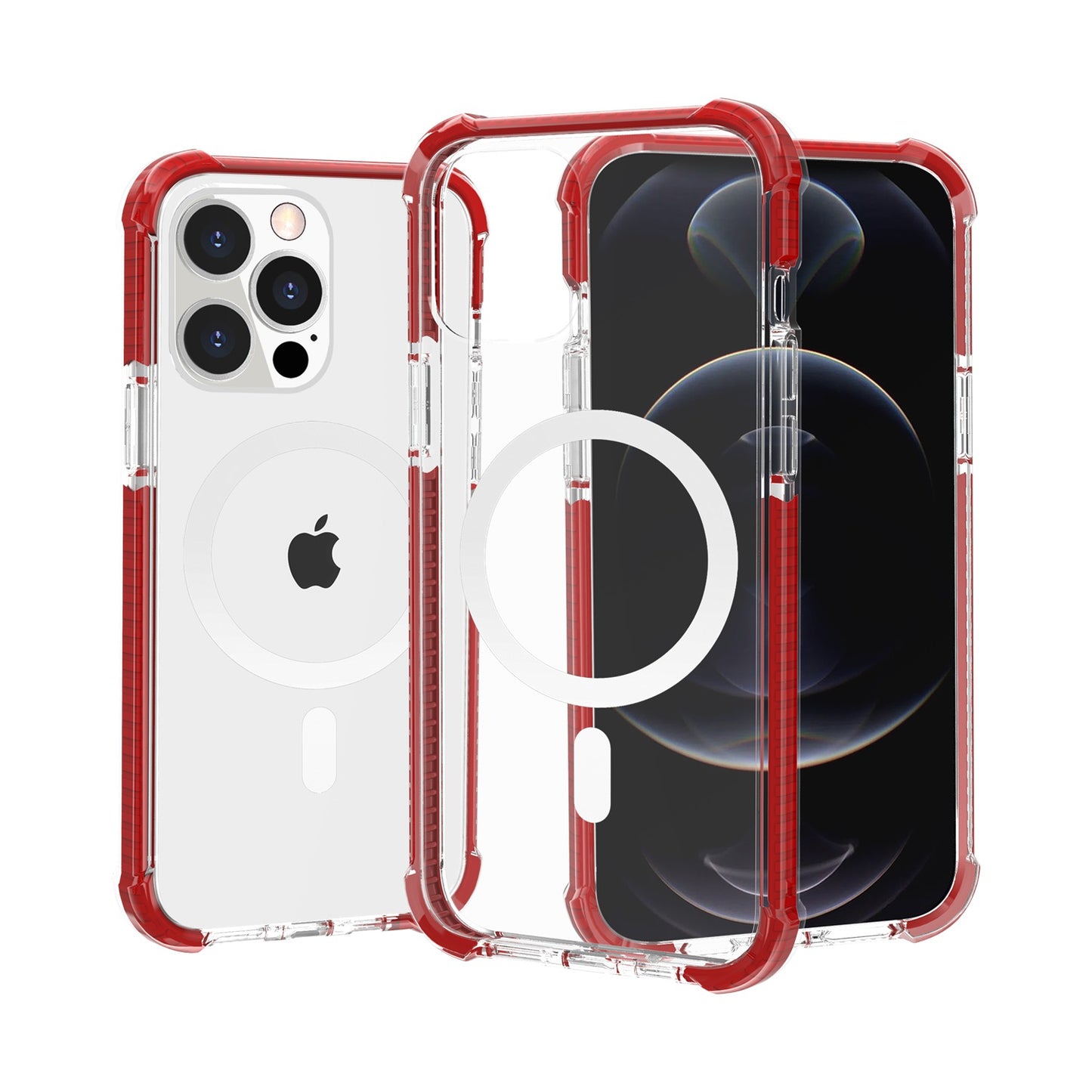 For Apple iPhone 11 Pro Max Magnetic Acrylic Case Transparent Back, Rugged Colorful Frame, Shockproof Hybrid, MagSafe Compatible Case Cover