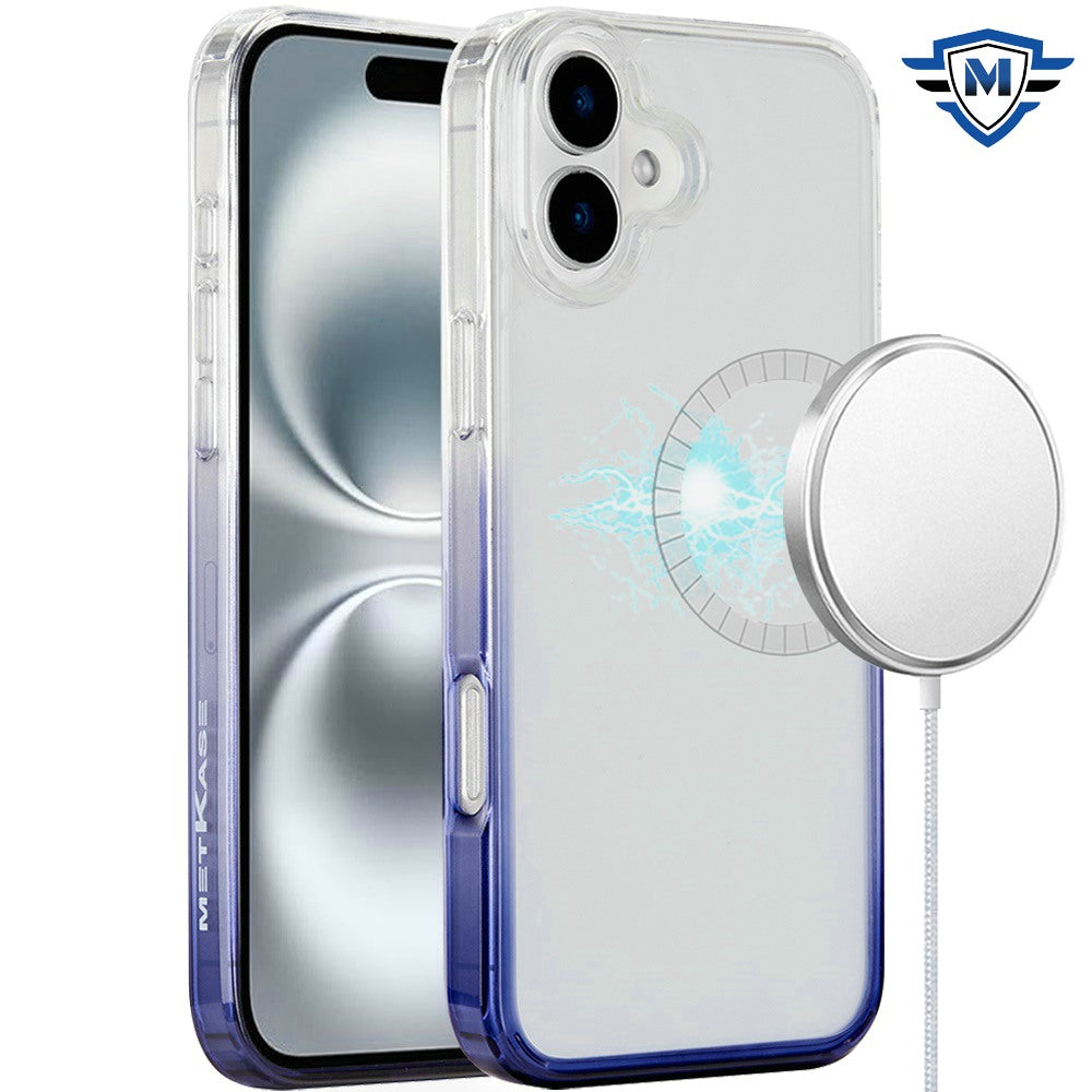 For Apple iPhone 16 (6.1") Premium Gradiant Space Two Tone Hybrid TPU Magnetic [Compatible with Magsafe] Shockproof Protective Case Cover