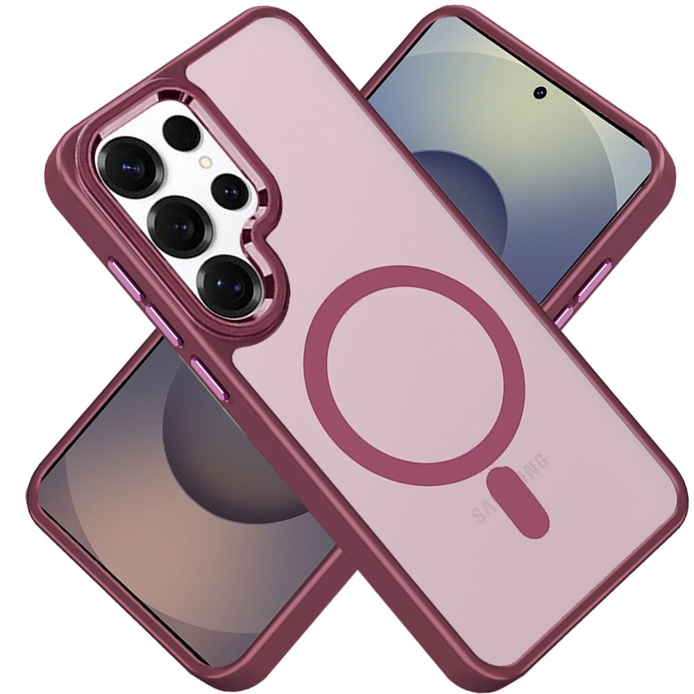 For Samsung Galaxy S25 EDGE MagSafe Compatible Transparent Greatest Clear Acrylic with Color Frame Thick Hybrid TPU Hard Case Cover