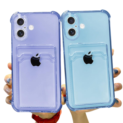 For Samsung Galaxy A17 5G Clear Slim TPU Phone Case with Credit Card Slot Back, Transparent Protective Shockproof Case Cover