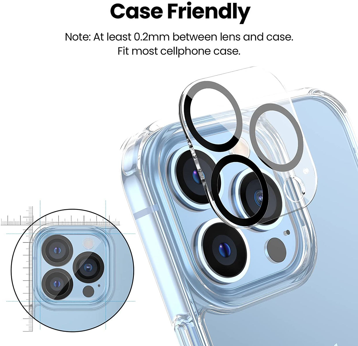 For Samsung Galaxy A37 Camera Lens Protector HD Clear 2.5D Tempered Glass with Black Edge, Case-Friendly, Ultra-Thin, Easy to Install Protector Clear Black