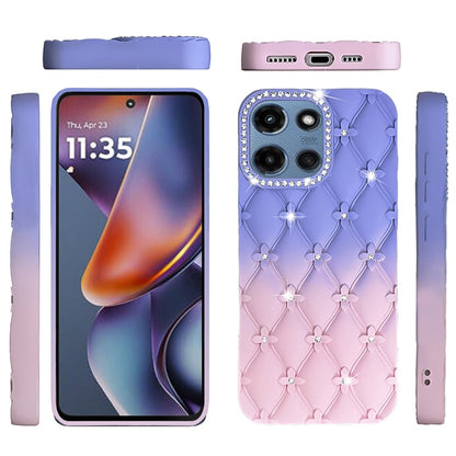 Phone Case for Motorola Moto G Play 5G 2026 Floral Glitter Shimmer Bling Hybrid Shockproof Anti Slip Thick TPU Protective Stylish Design Cover