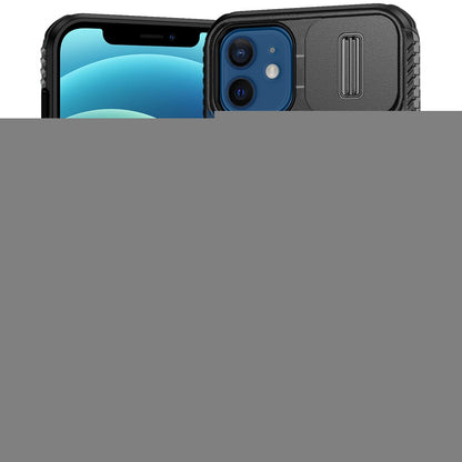For Apple iPhone 12 /12 Pro Slim Fit Shockproof Hybrid with Slide Camera Window Covering, Rugged Tpu Silicone Hard PC Bumper Case Cover