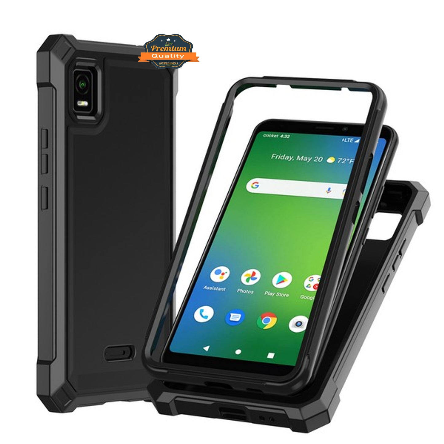 For TCL K24 /TCL K23 Hybrid 2in1 Front Bumper Frame Cover Square Edge Shockproof Soft TPU + Hard PC Anti-Slip Heavy Duty Case Cover Clear Transparent