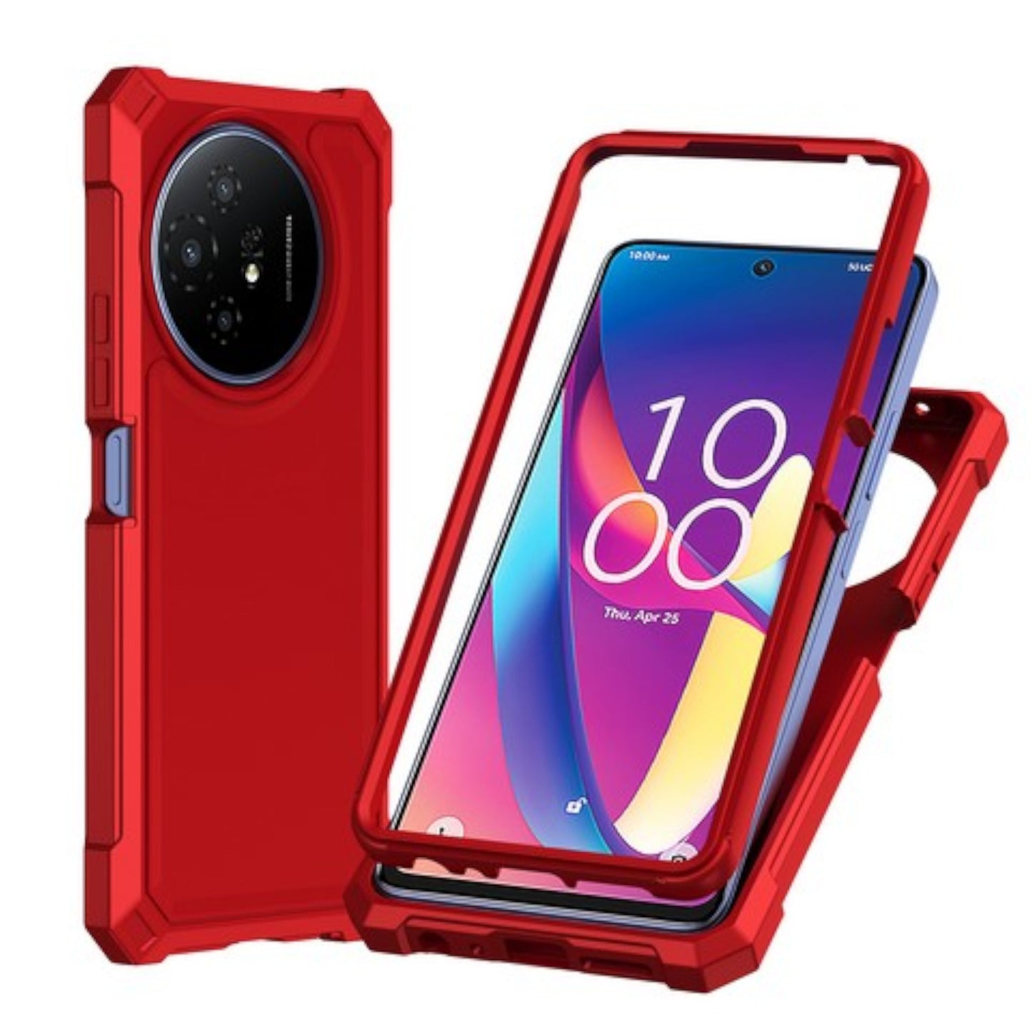 For TCL 60 XE NXTPAPER Full-Body Dual Layer Hybrid Case Slim, Drop-Proof TPU Hard PC, Durable Corner Front Bumper Protector Case Cover Red