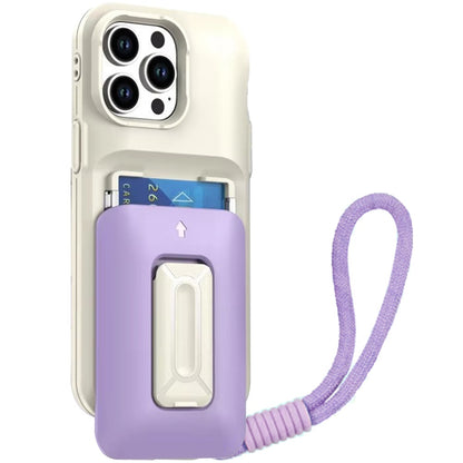 For Apple iPhone 14 Pro Max Wallet Case with 2- Credit Card Holder, Wrist Strap & Kickstand Hybrid Shockproof TPU Case Cover