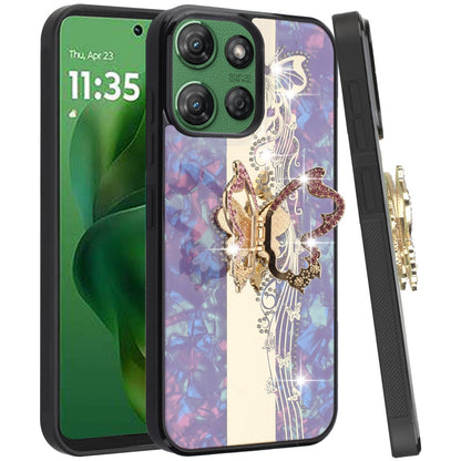 For Motorola Moto G Stylus 5G 2025 Diamonds 3D Fashion Bling Sparkly Glitter Ornaments Engraving Hybrid with Ring Stand Case Cover