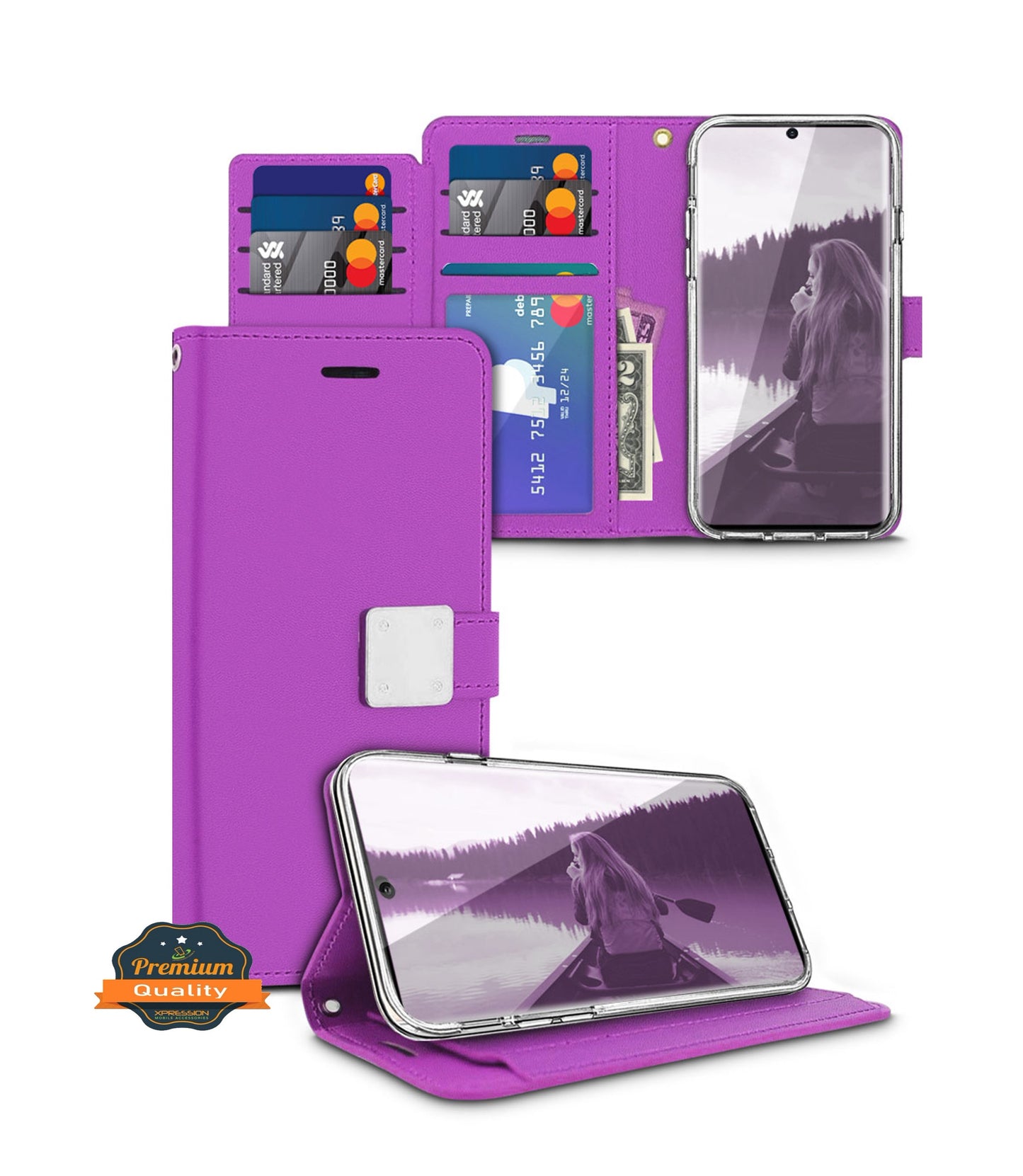 For Samsung Galaxy S26 PU leather Wallet 6 Card Slots folio with Wrist Strap & Kickstand Pouch Flip Shockproof Case Cover