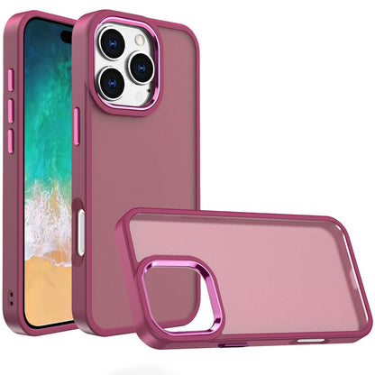 For Apple iPhone 16 Pro (6.3") Slim Fit Thin Hybrid Frosted Matte Polished Oil Thick Acrylic Hard PC TPU Rubber Frame Case Cover