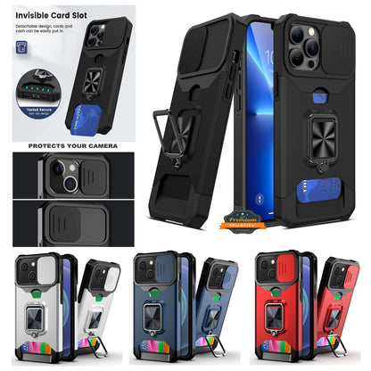 For Motorola Moto G Power 5G 2026 Wallet Case with Slide Camera Protector, Credit Card Slot, Ring Sand, Magnetic Car Mount Case Cover