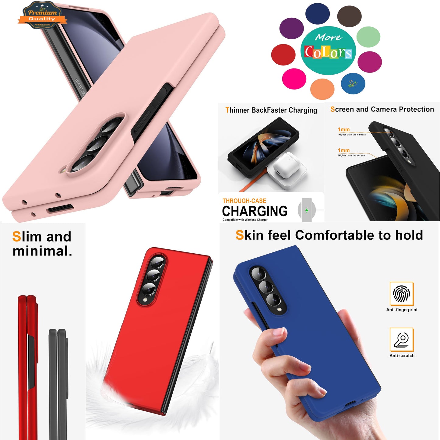 For Samsung Galaxy Z Fold 7 Hybrid Slim Premium Matte Finish TPU Rubber Anti-Slip Grip Full Protection Shockproof Case Cover