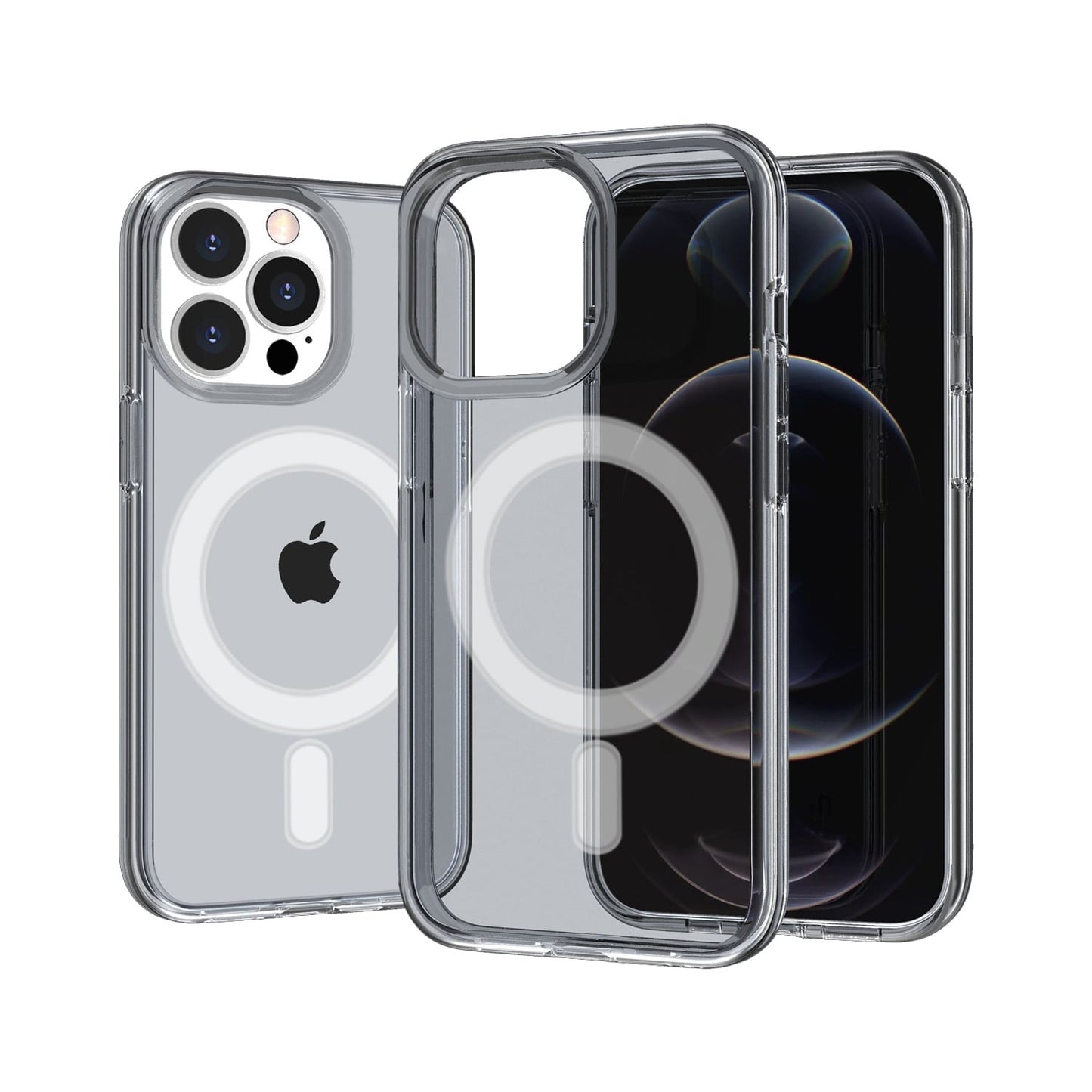For iPhone 12 / iPhone 12 Pro (6.1") MagSafe Compatible Transparent Hybrid Case with Magnetic Circle, Shock Absorption TPU Rubber Case Cover Clear